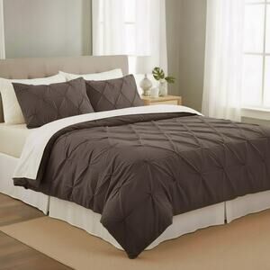 Threshold Pinch Pleat Gray, Cotton, Queen Duvet Cover Button Closure, One Sham